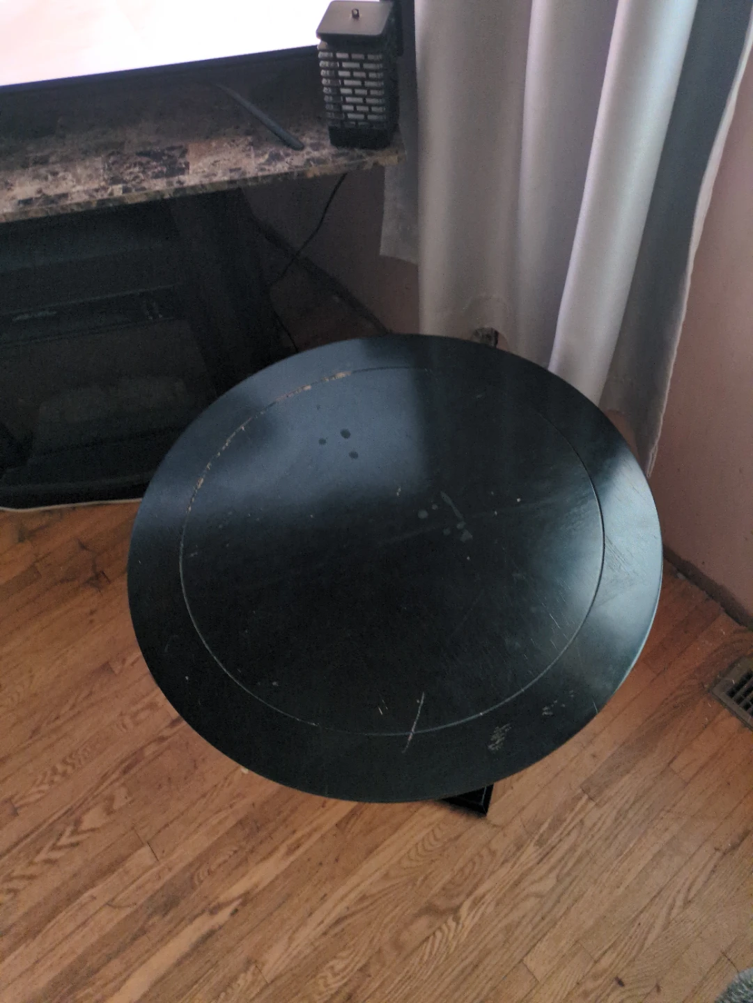 Black Round Side Table - photo 2