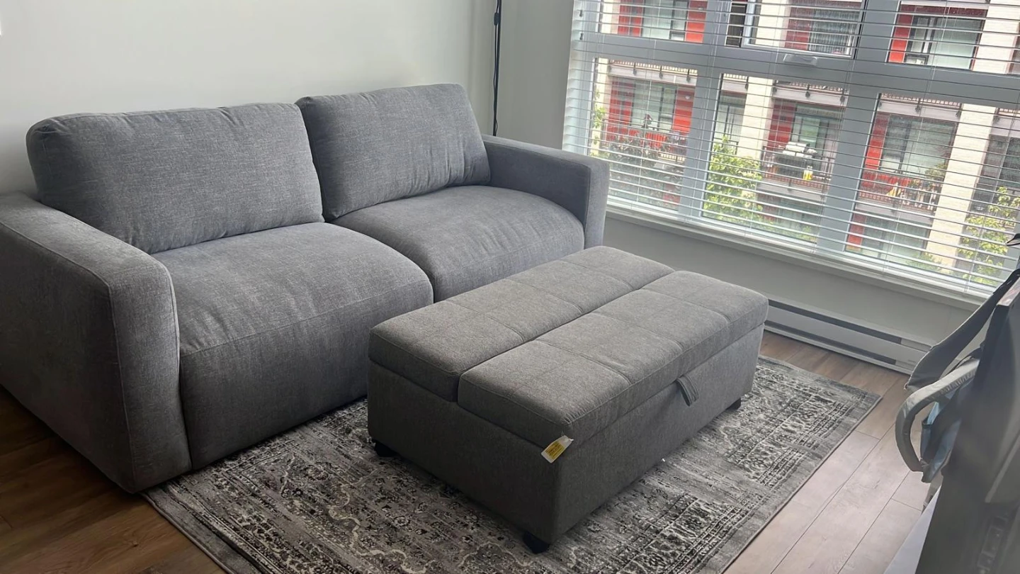 Gray Sofa and ottaman with pullout bed - photo 3