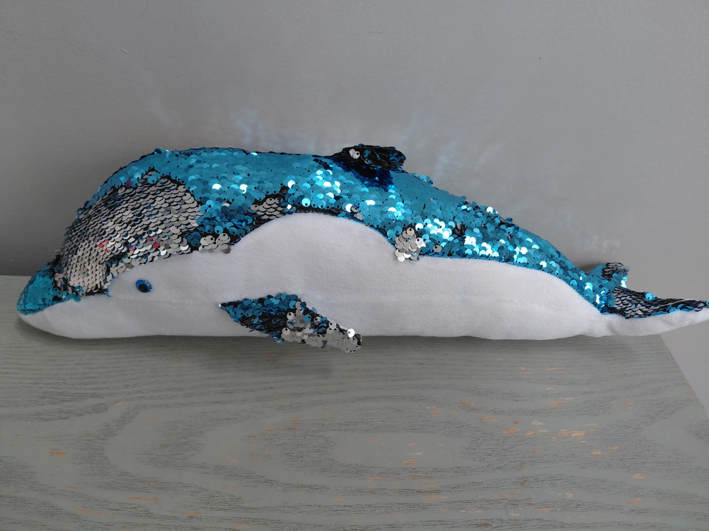 Sequin Dolphin Plush Pillow - photo 2