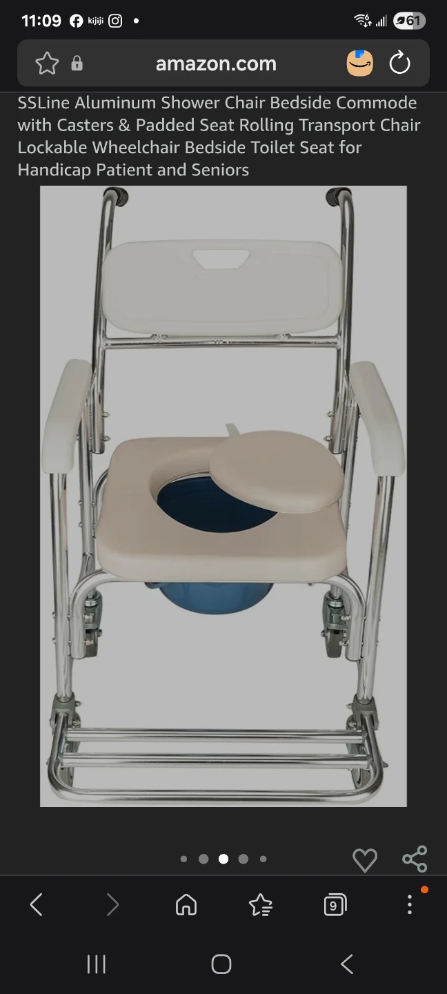 3 in 1 Shower Chair Bedside Commode New - photo 2