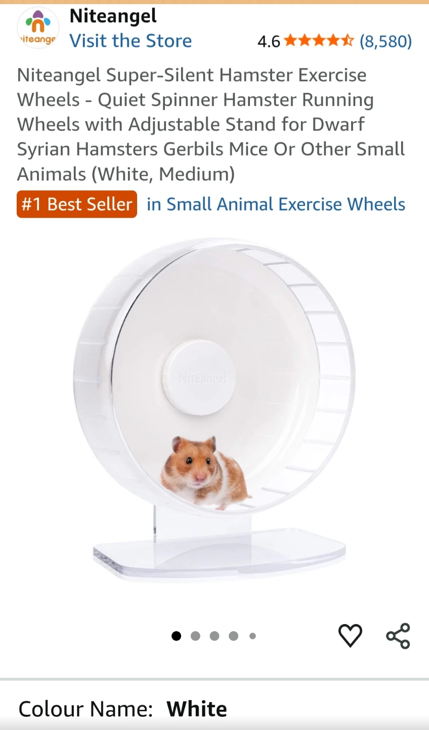 White Hamster Exercise Wheel - photo 2