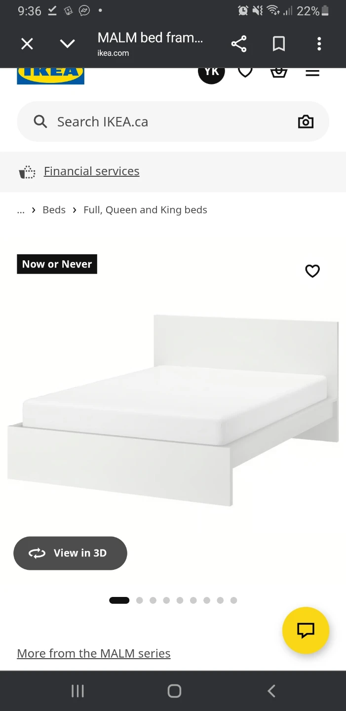 IKEA MALM Bed Frame and Mattress