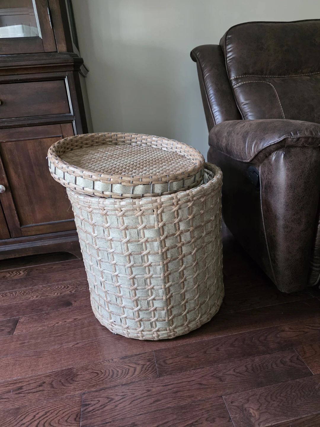 Woven Round Storage Basket with Lid - photo 2