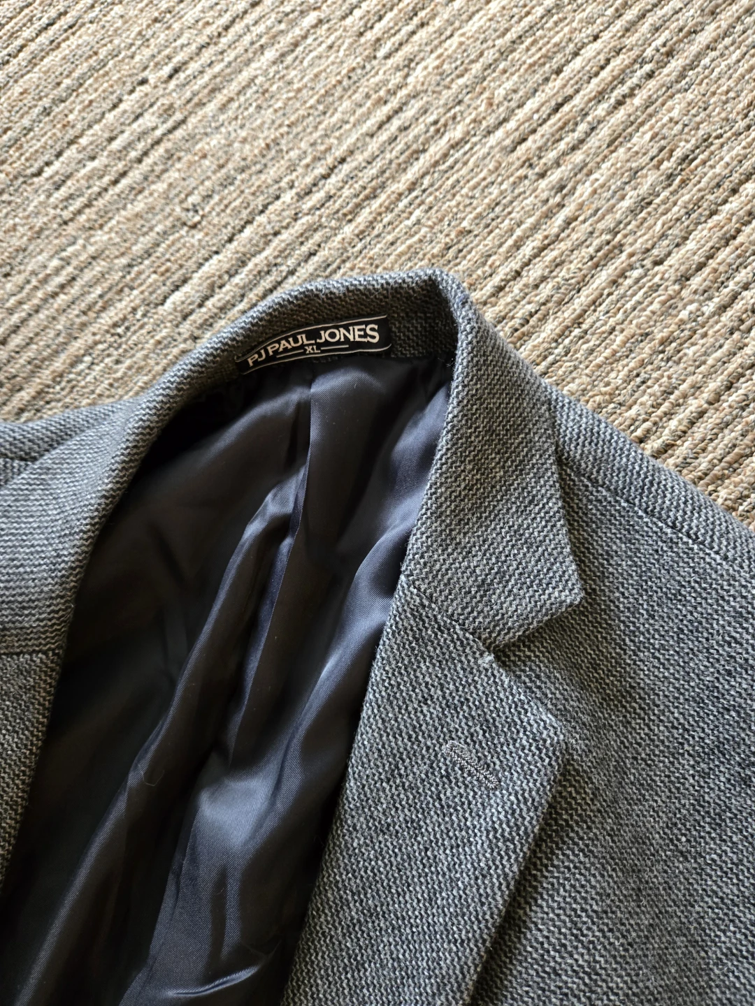 PJ Paul Jones Men's Grey Herringbone Blazer Jacket - photo 2