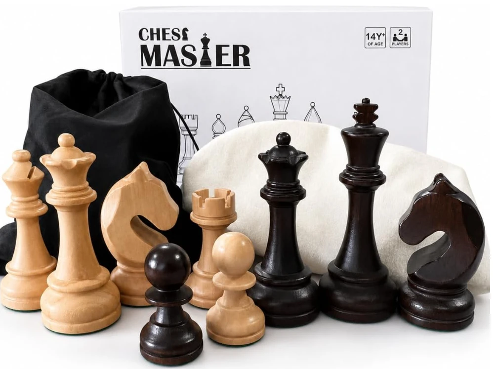 Wooden Chess Pieces - 3.75 Inch King