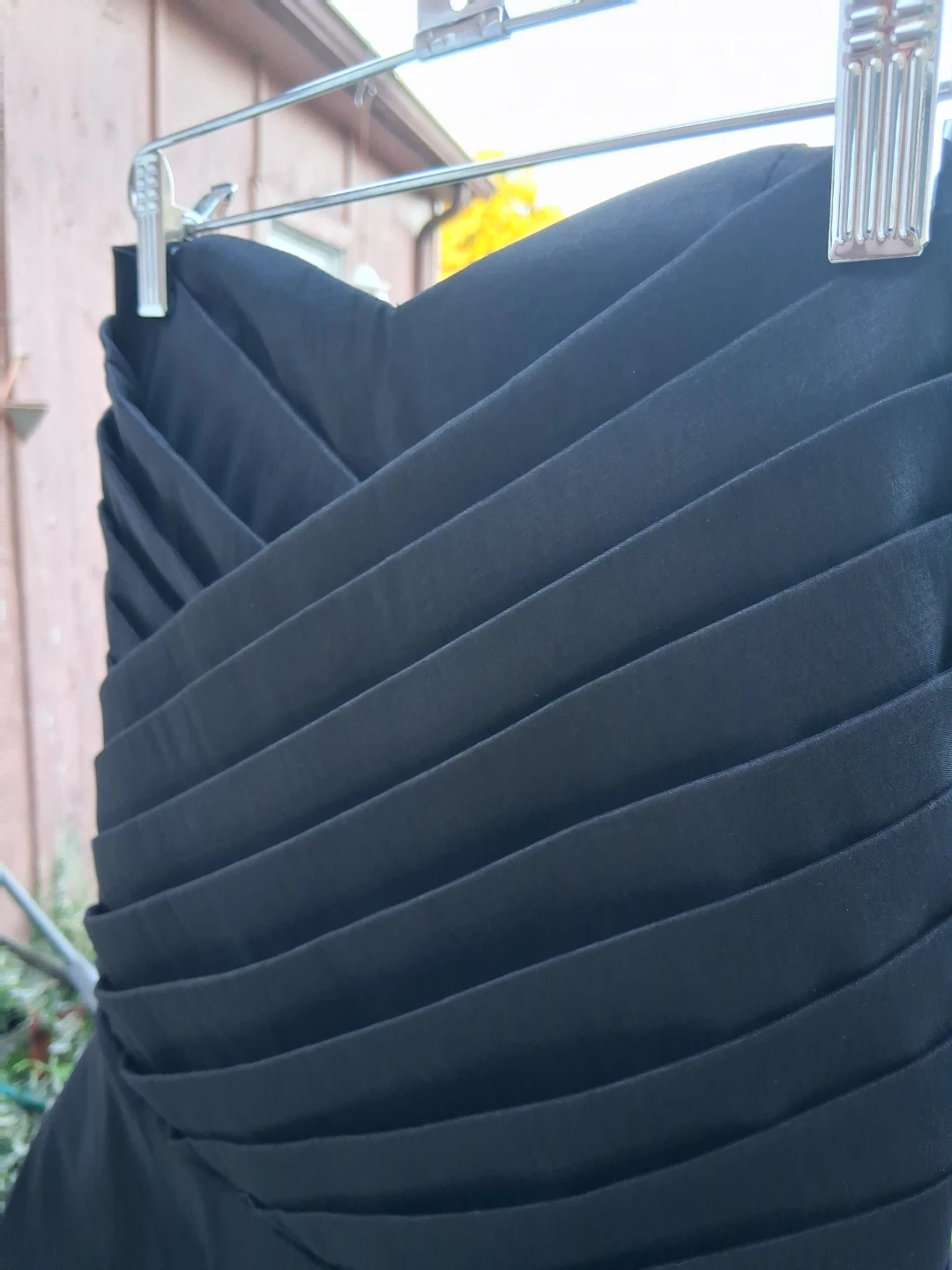 Black Strapless Pleated Dress with Bubble Skirt - photo 4