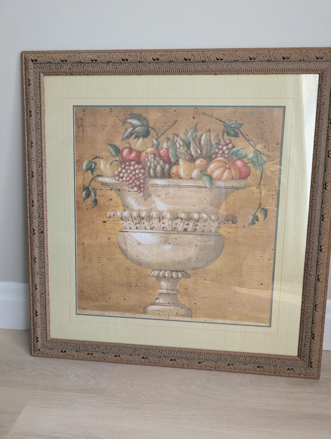 Framed Still Life Fruit Urn Wall Art