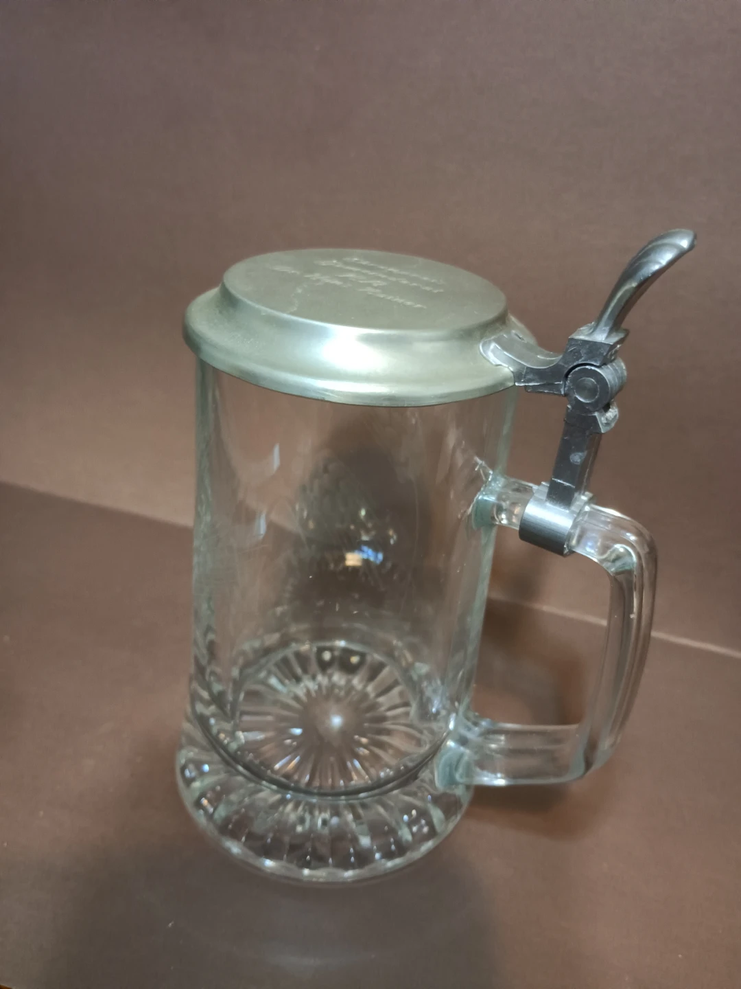 Glass Beer Stein with Pewter Lid - photo 2