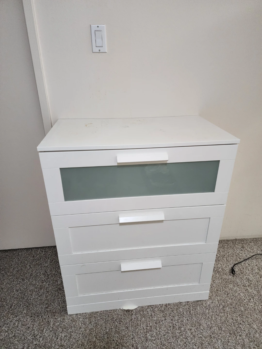 White 3-Drawer Dresser
