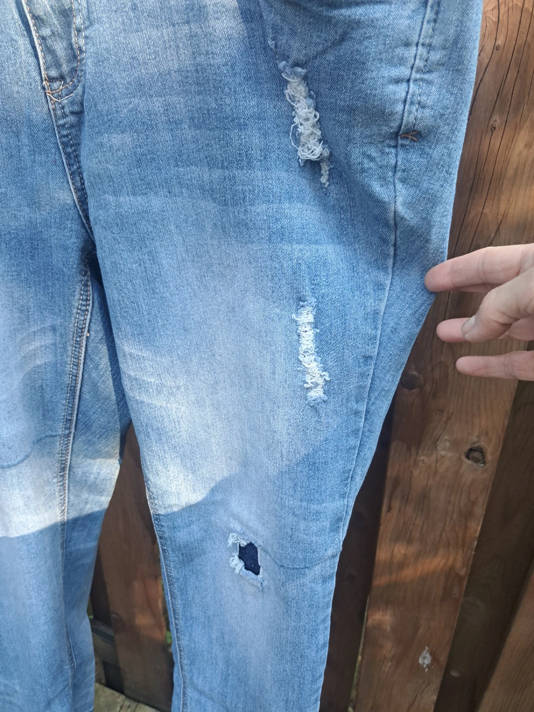 Distressed 3/4 Denim Jeans - photo 2