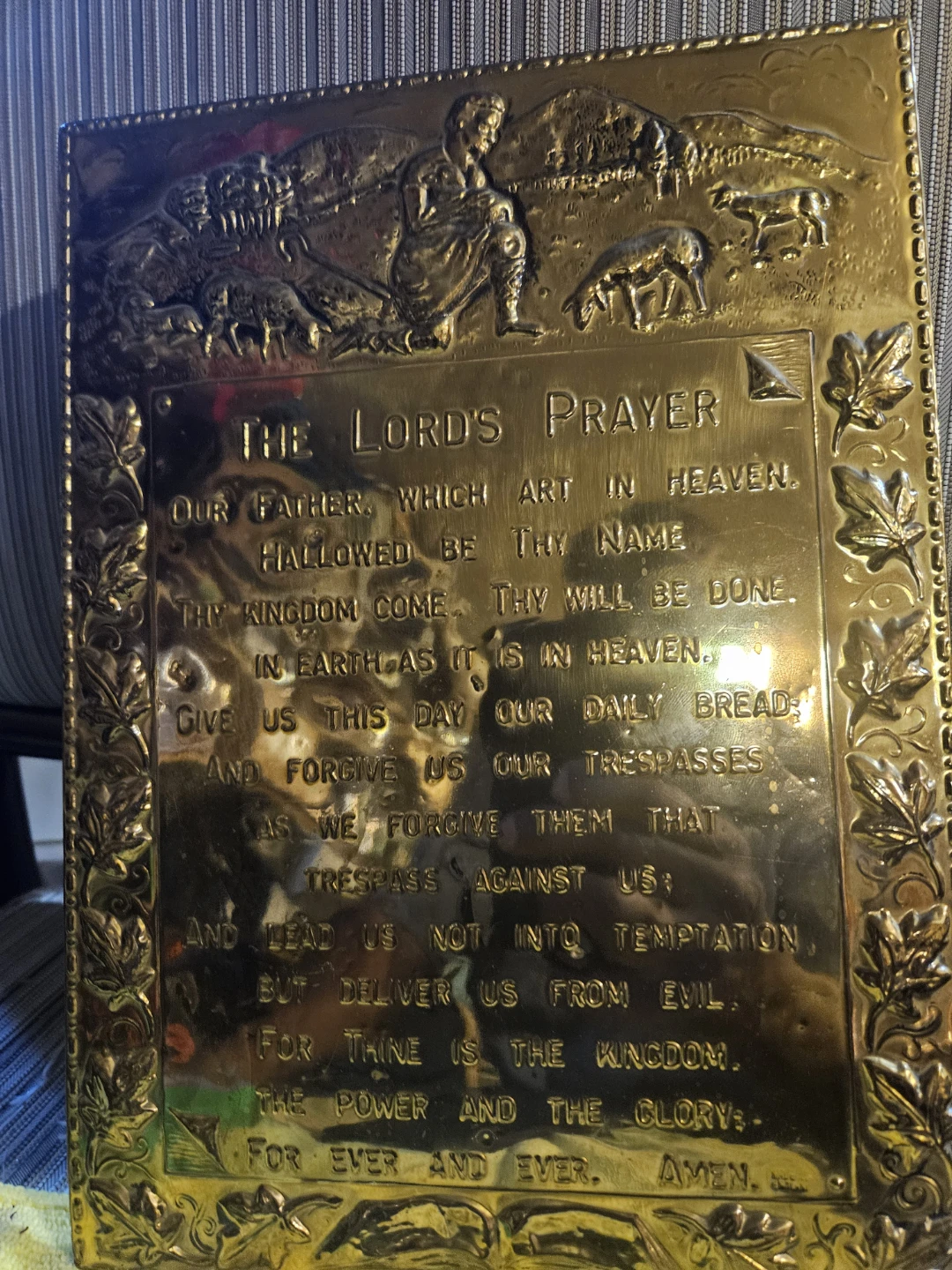 Brass Lord's Prayer Plaque - photo 2