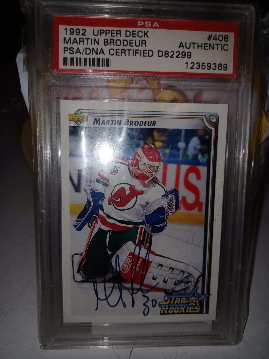 92/93 UD AUTOGRAPHED Martin Brodeur ROOKIE