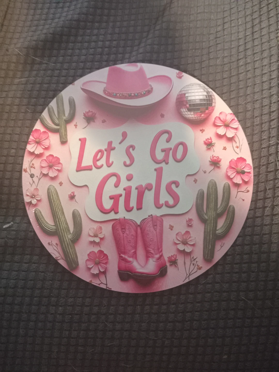 Let's Go Girls Pink Western Party Sign