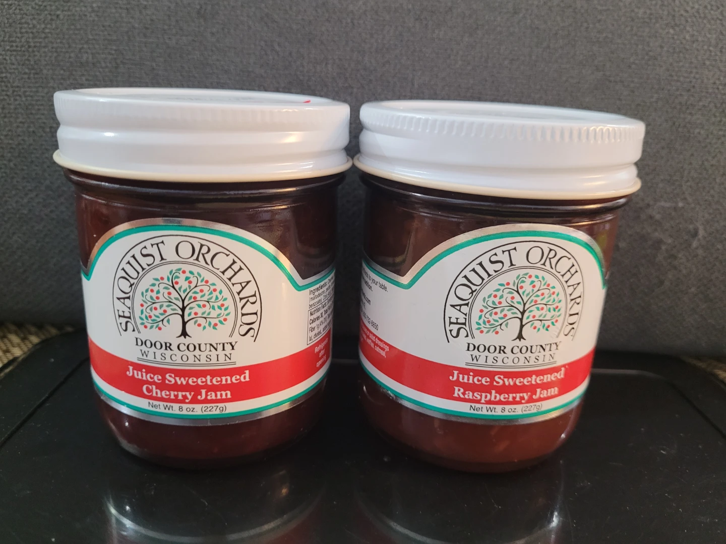 Seaquist Orchards Juice Sweetened Cherry Jam & Raspberry Jam Set