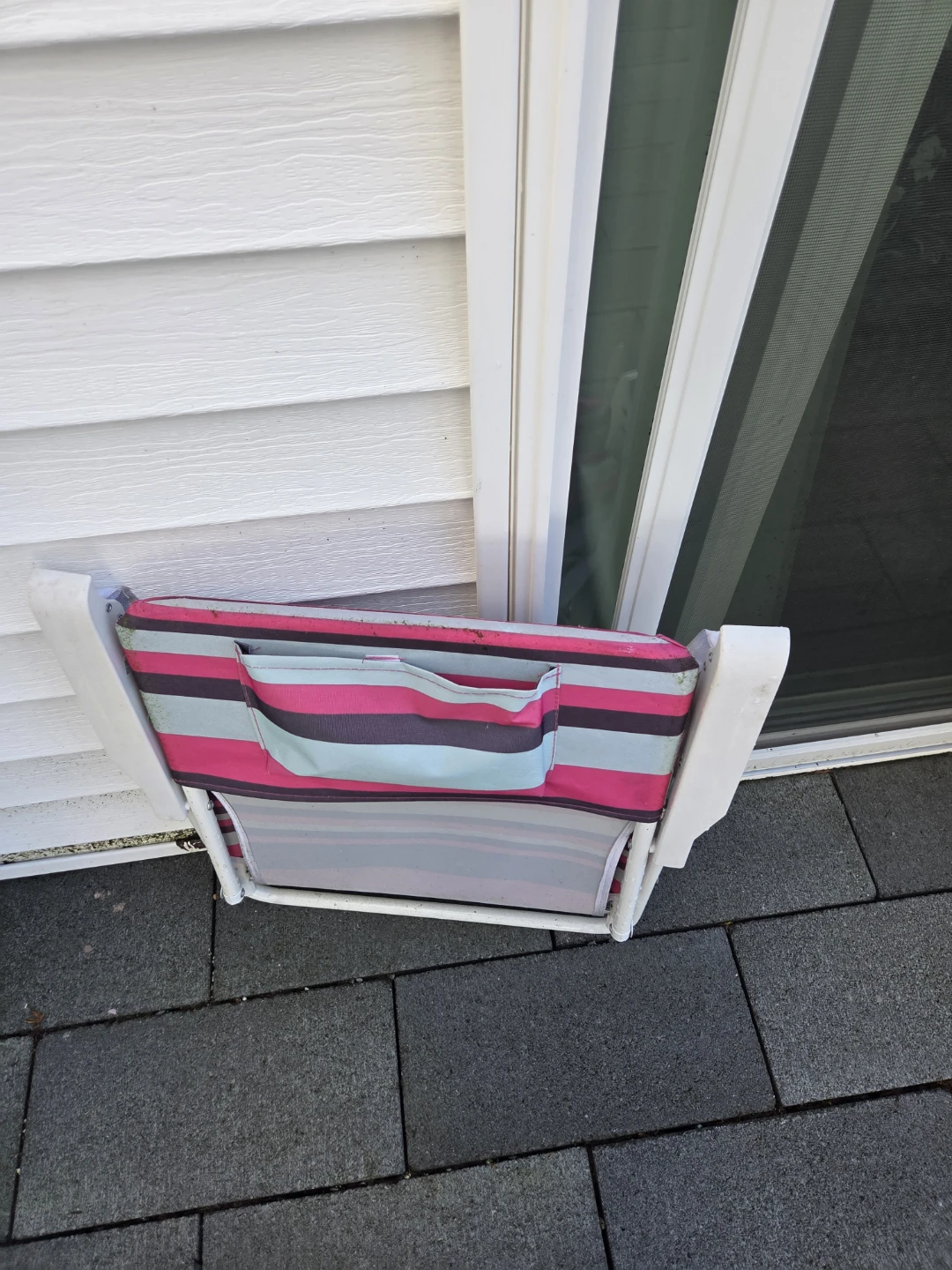 Striped Folding Chair with Side Pocket - photo 3