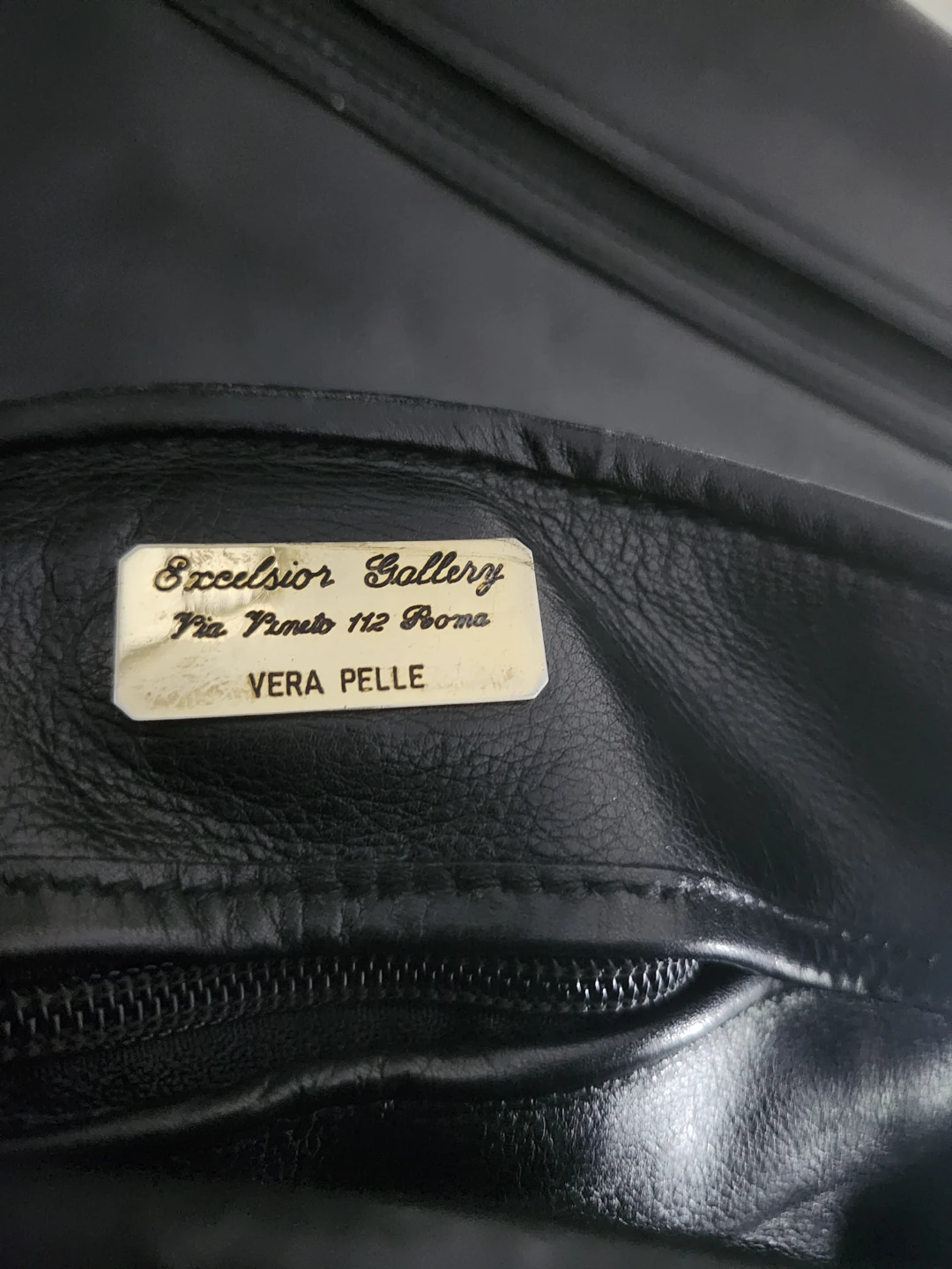 Excelsior Gallery Vera Pelle Black Leather Garment Bag - photo 3