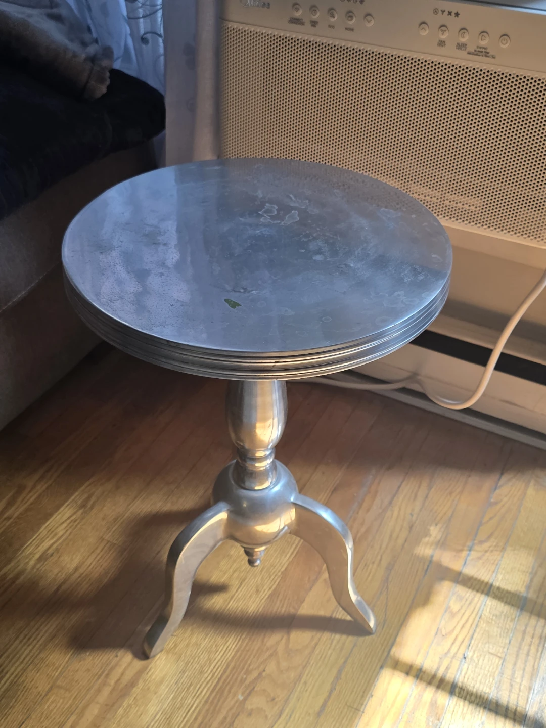 Silver Pedestal Side Table