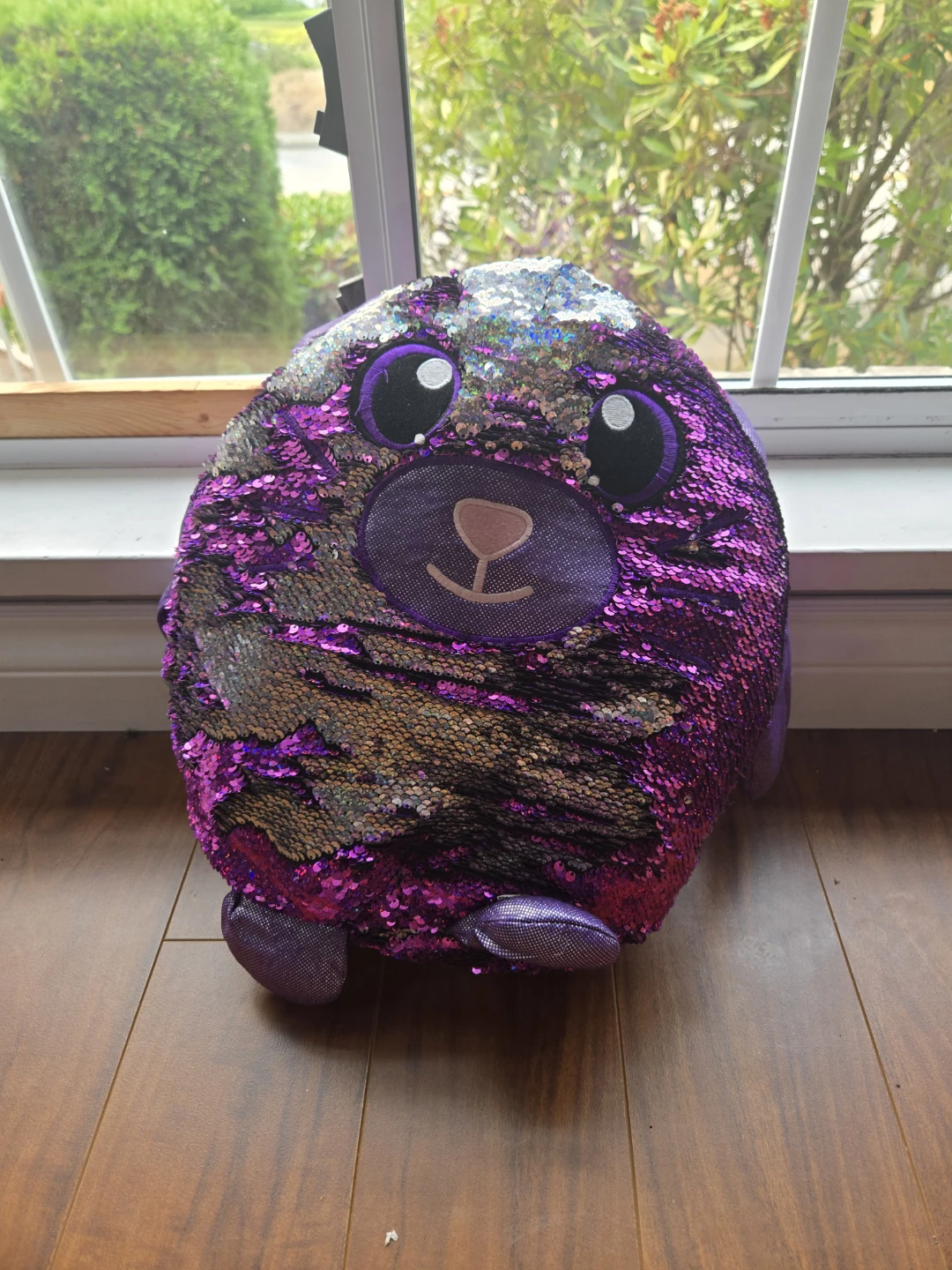 Purple Reversible Sequin Stuffed Animal Toy