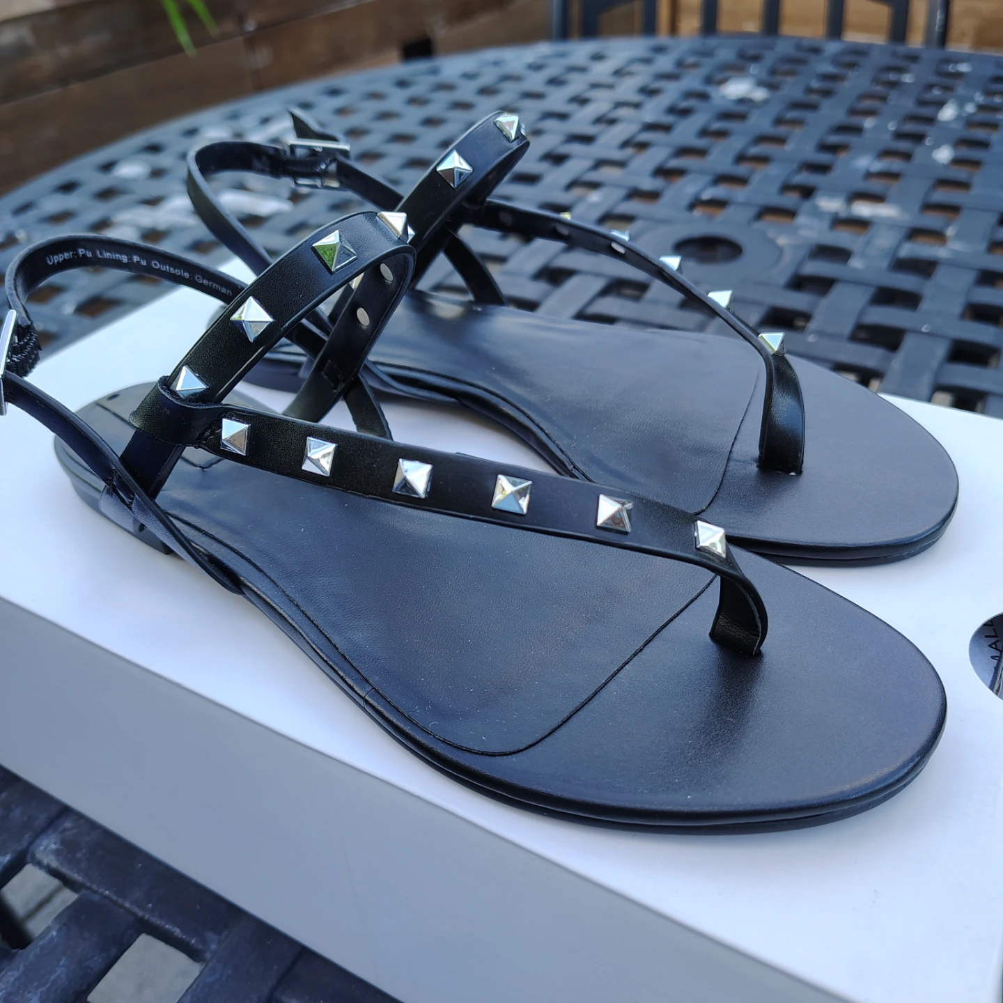 ALDO Black Studded Thong Sandals