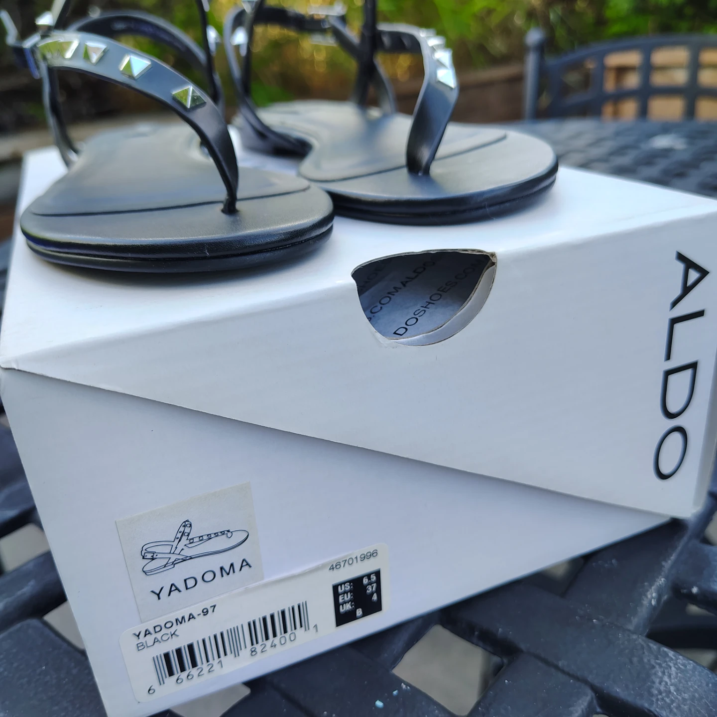ALDO Black Studded Thong Sandals - photo 3