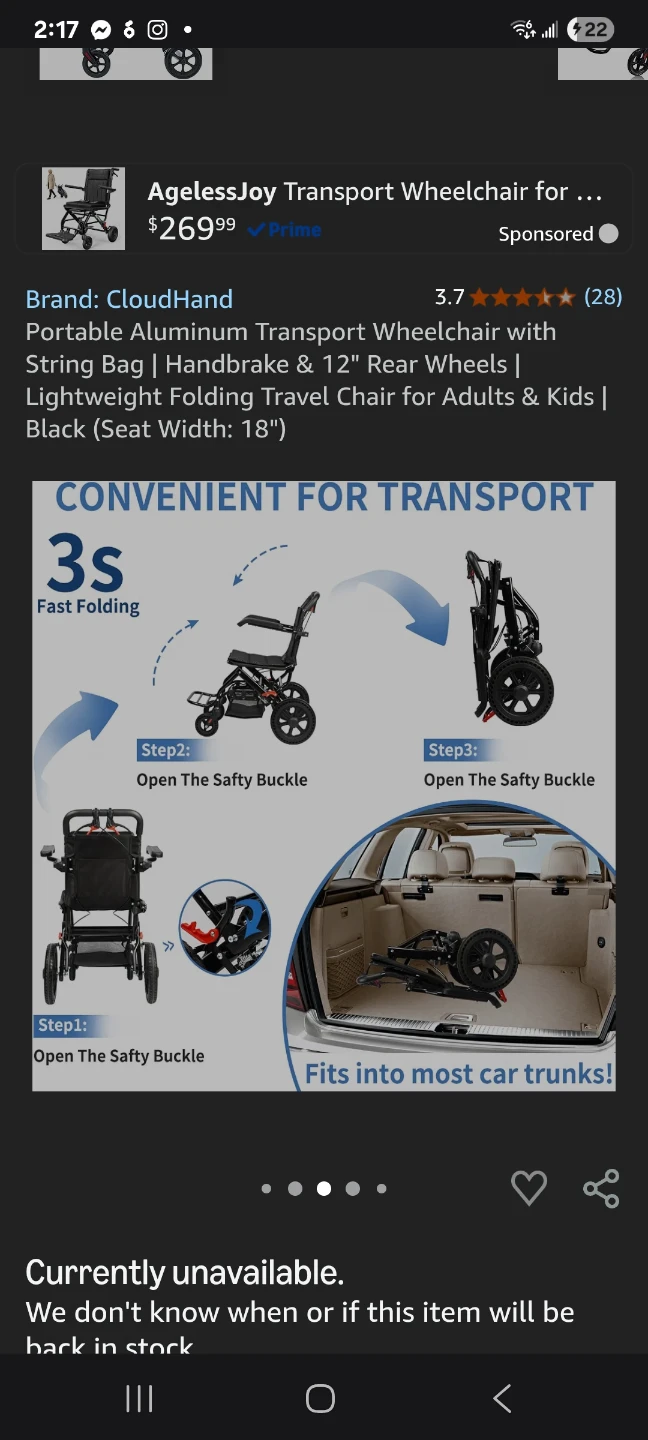 Portable Aluminum Transport Wheelchair New - photo 3
