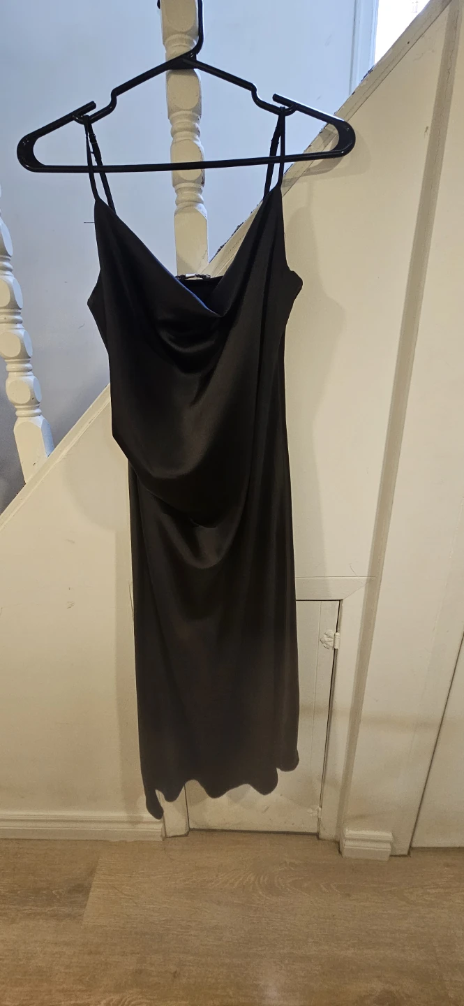 Black Satin Slip Dress