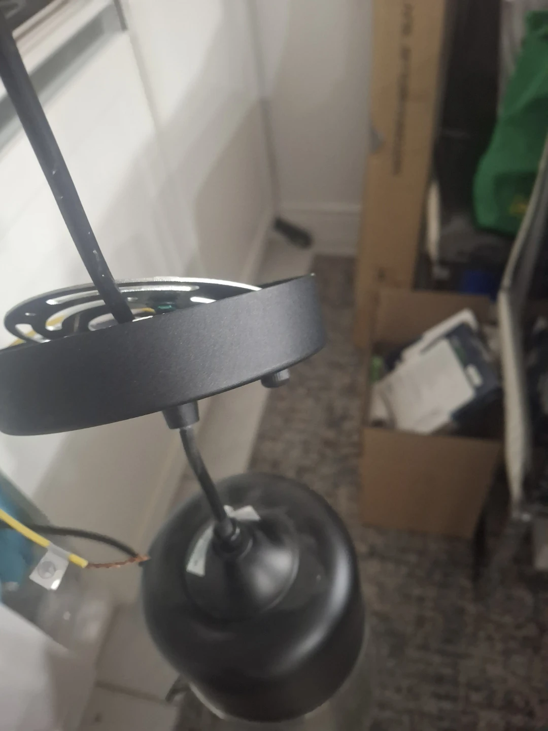 Black Pendant Light with Glass Cylinder Shade - photo 3
