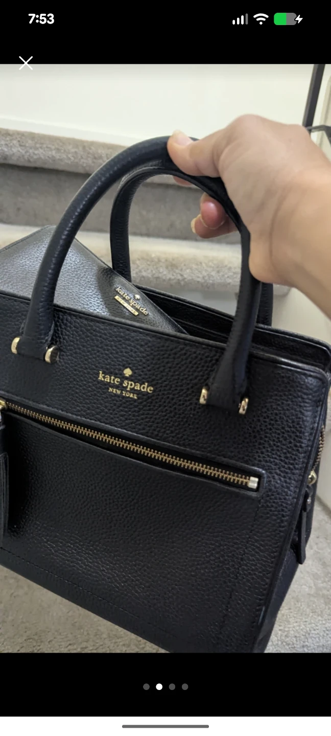 Kate Spade Black Leathel & Wallet Set/free delivery