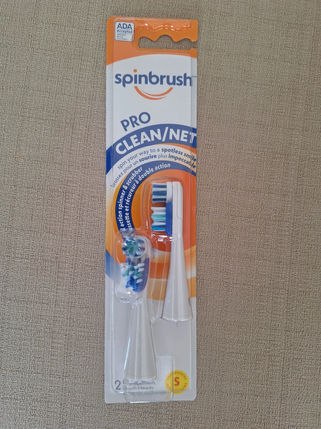 Spinbrush Pro Clean/Net Replacement Brush Heads - 2 Count