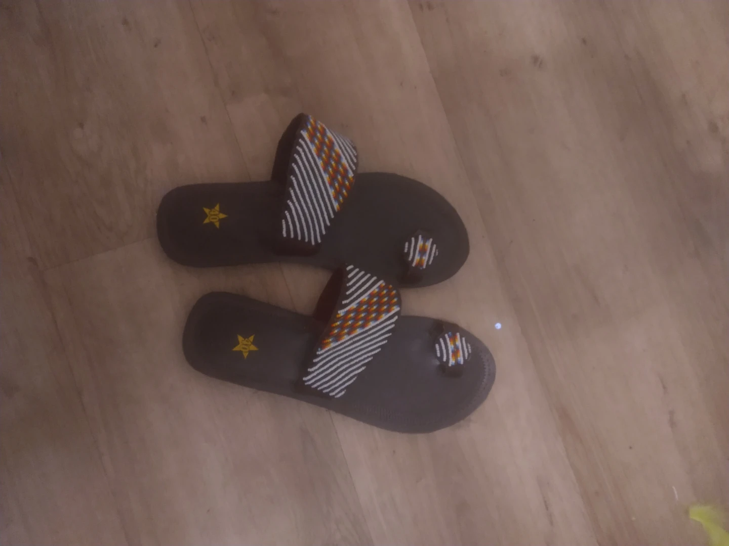 African Beaded Slides Sandals