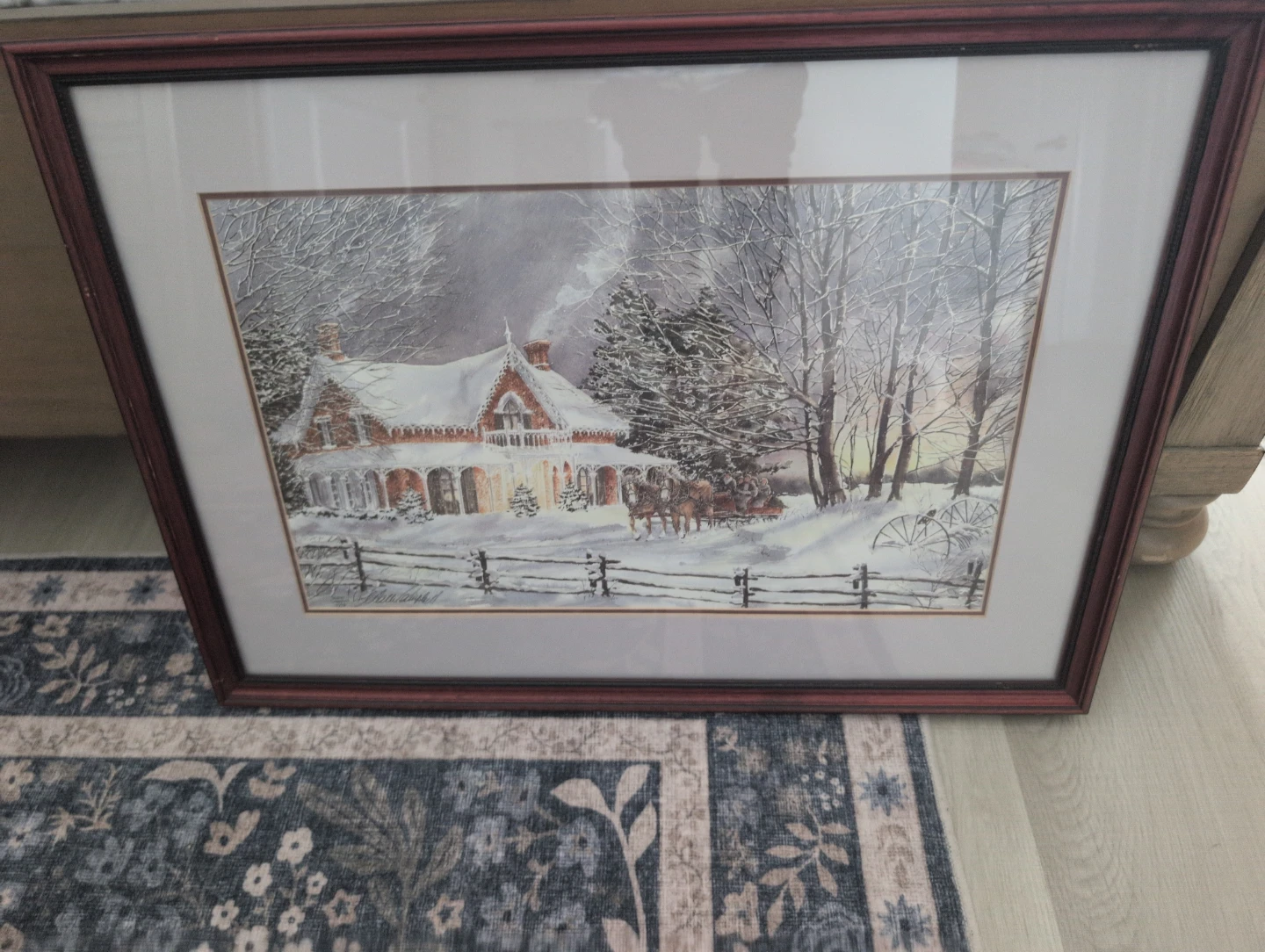 Framed Winter Scene Print