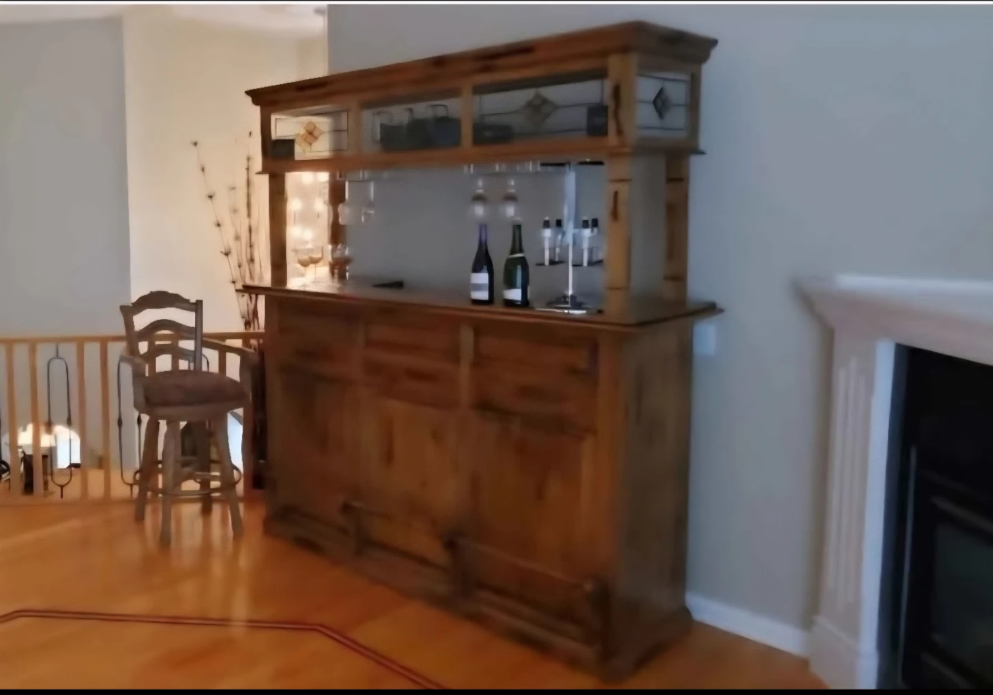 Wooden Bar with Stained Glass Accents - photo 2