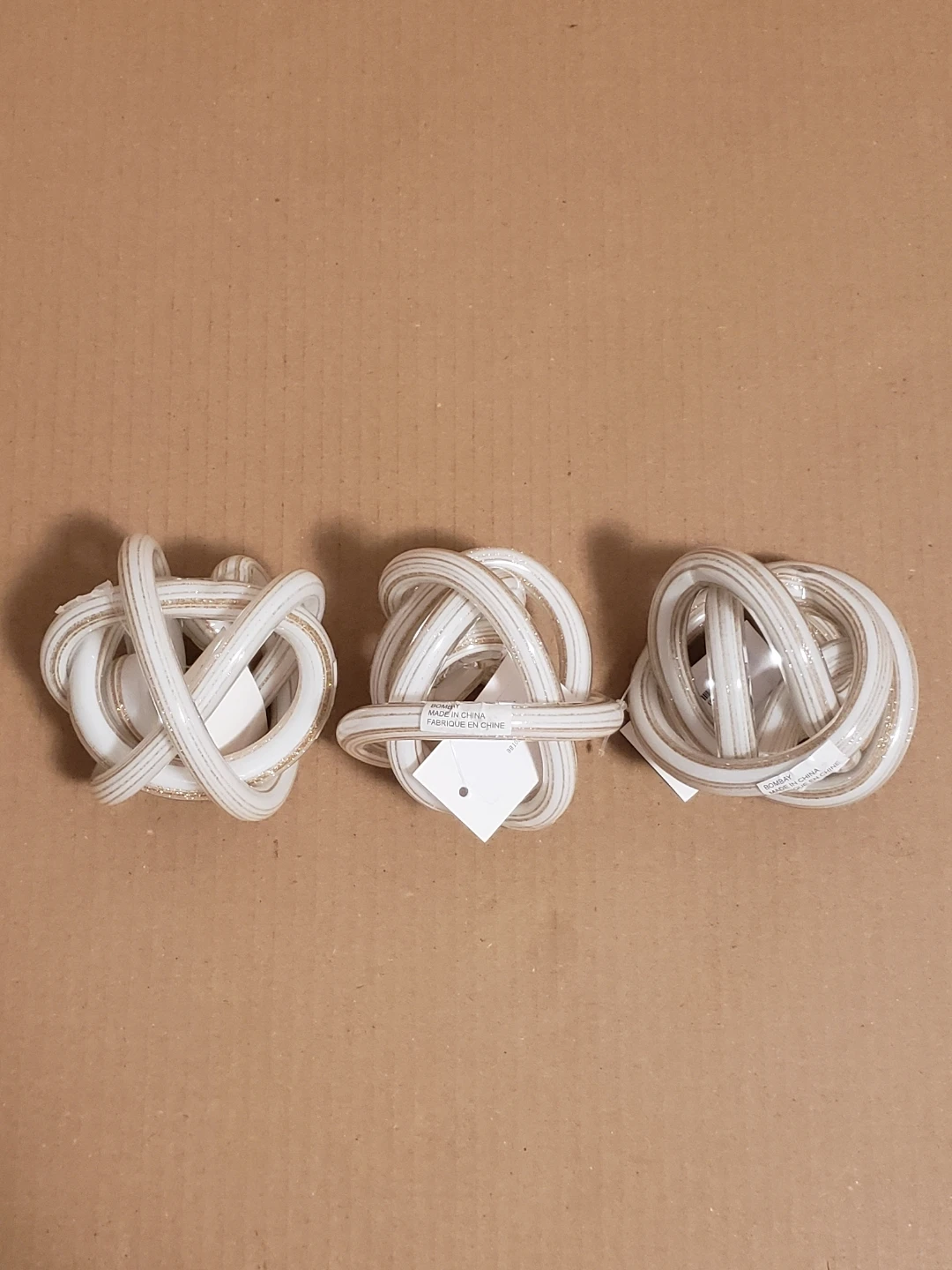 3 Bombay Orbit Infinity Knot Glass Sculptures