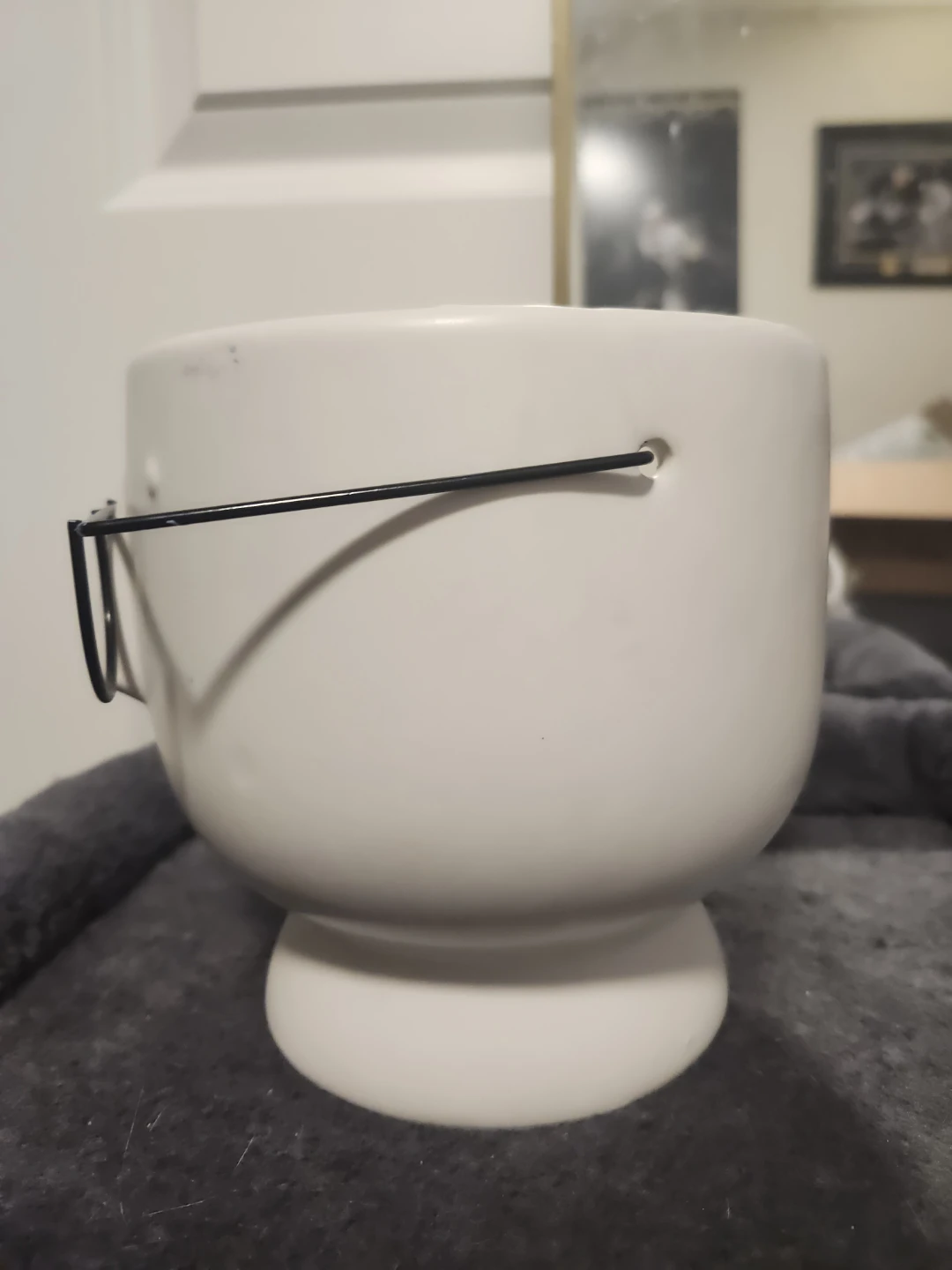 White Ceramic Face Planter with Glasses - photo 3