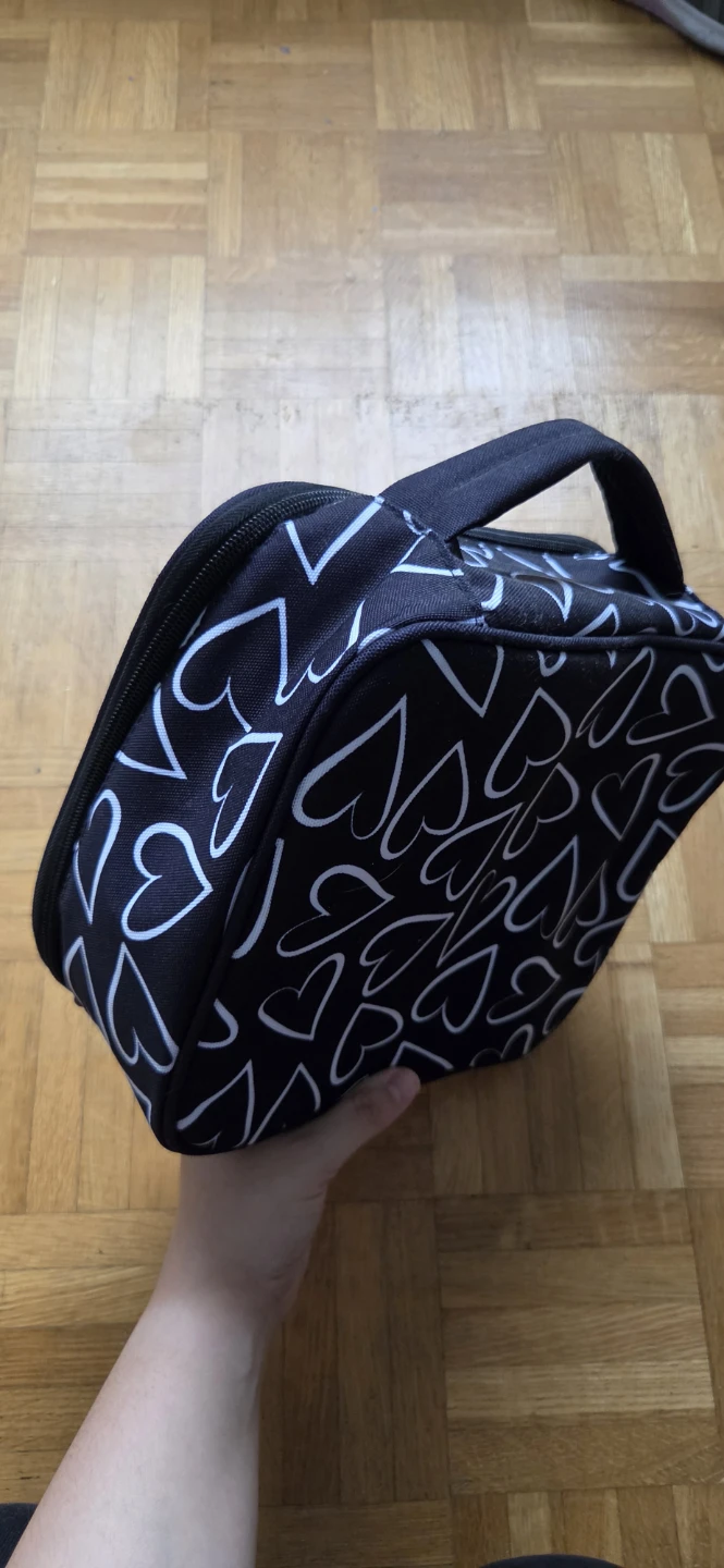 Black lunch bag with white hearts - photo 2