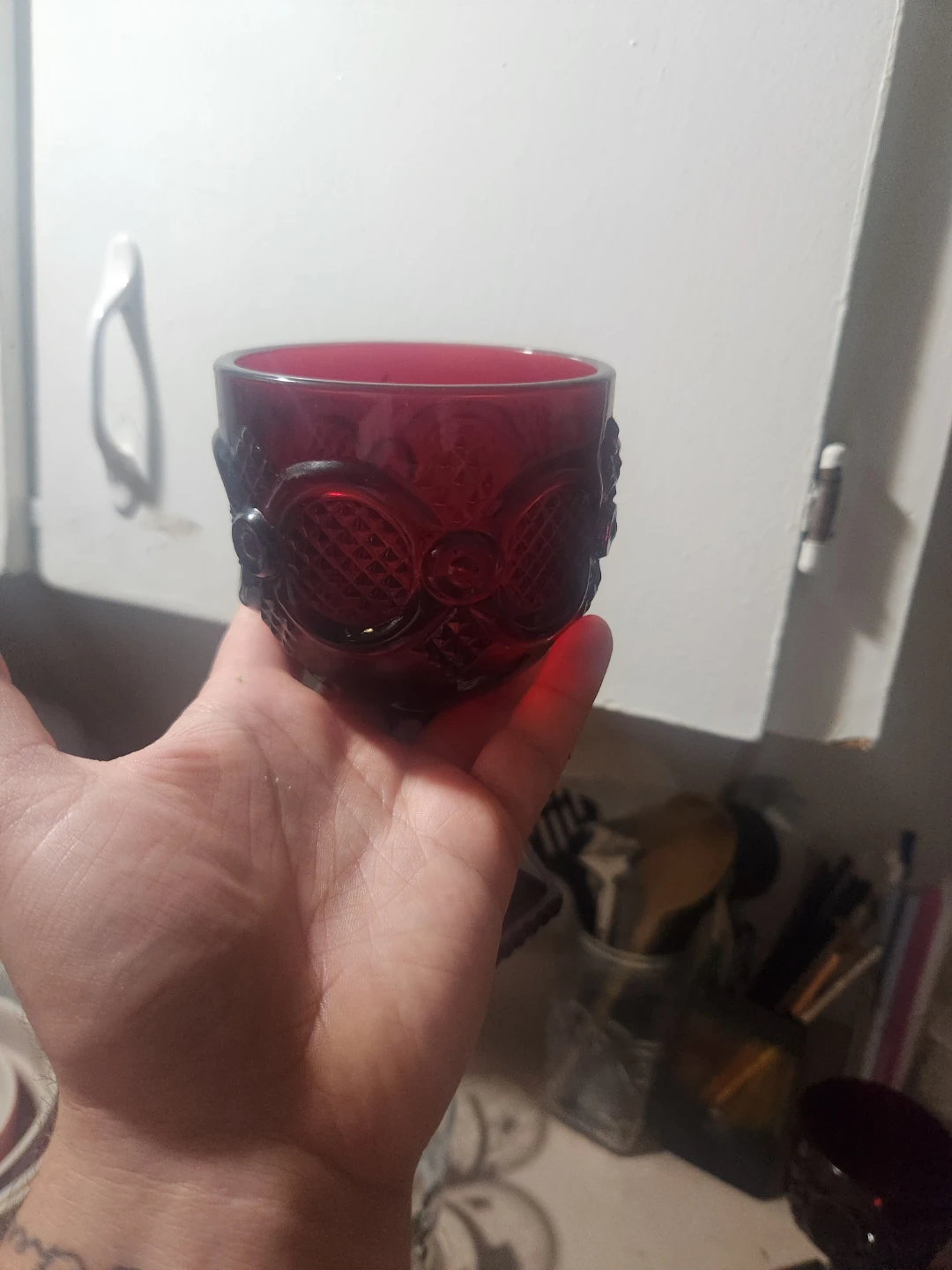 Ruby Red Cape Cod chalice and dish - photo 2