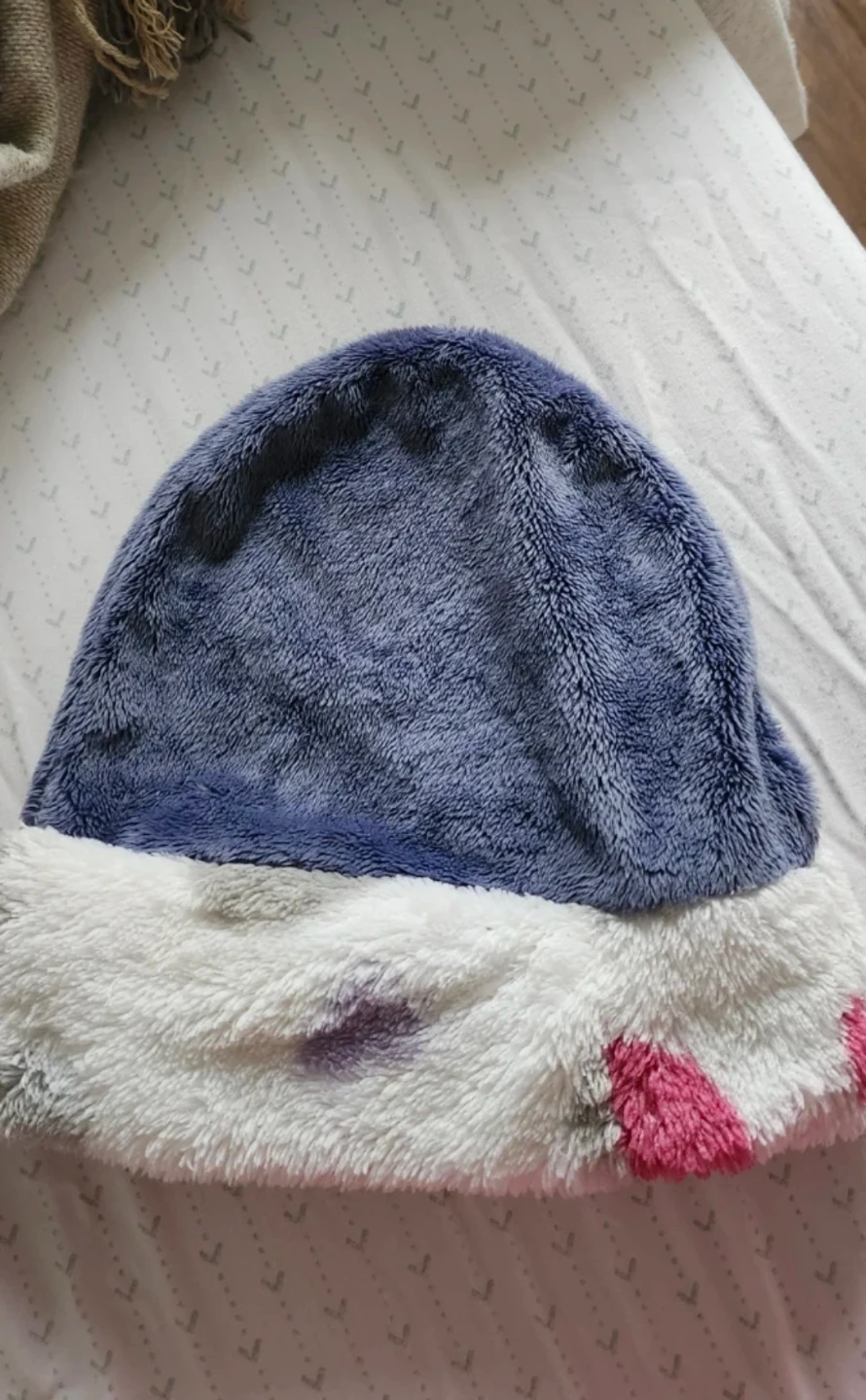 Orange County Fuzzy Beanie in Blue and White - photo 2