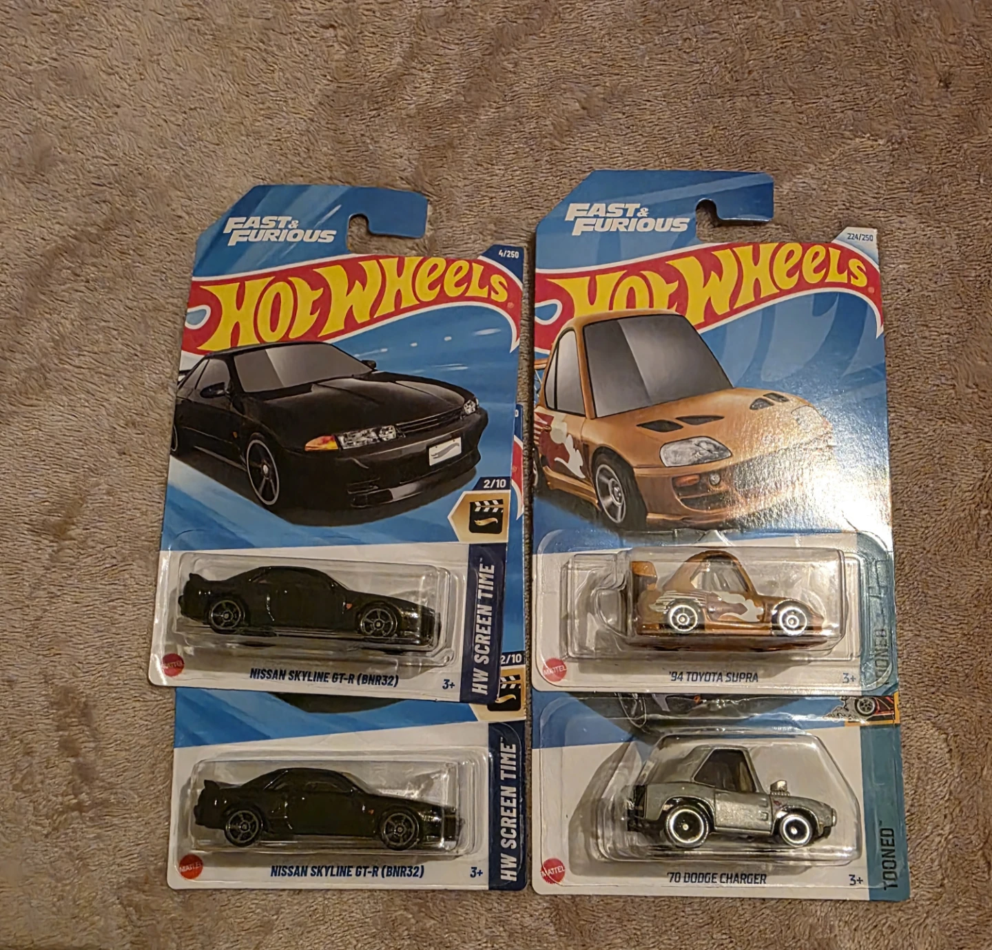 Hot Wheels Fast & Furious Nissan Skyline & 2 Tooned Cars