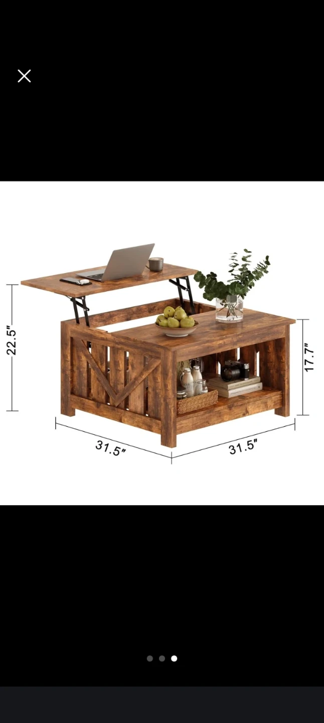 Lift Top Coffee Table with Storage - photo 3