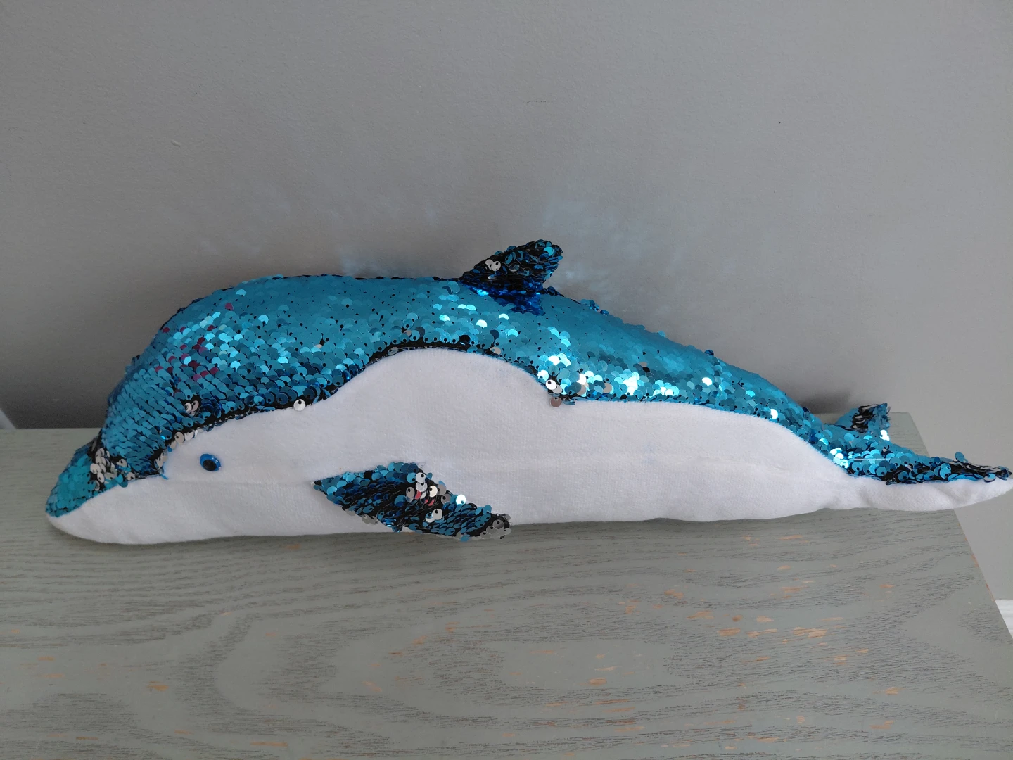 Sequin Dolphin Plush Pillow