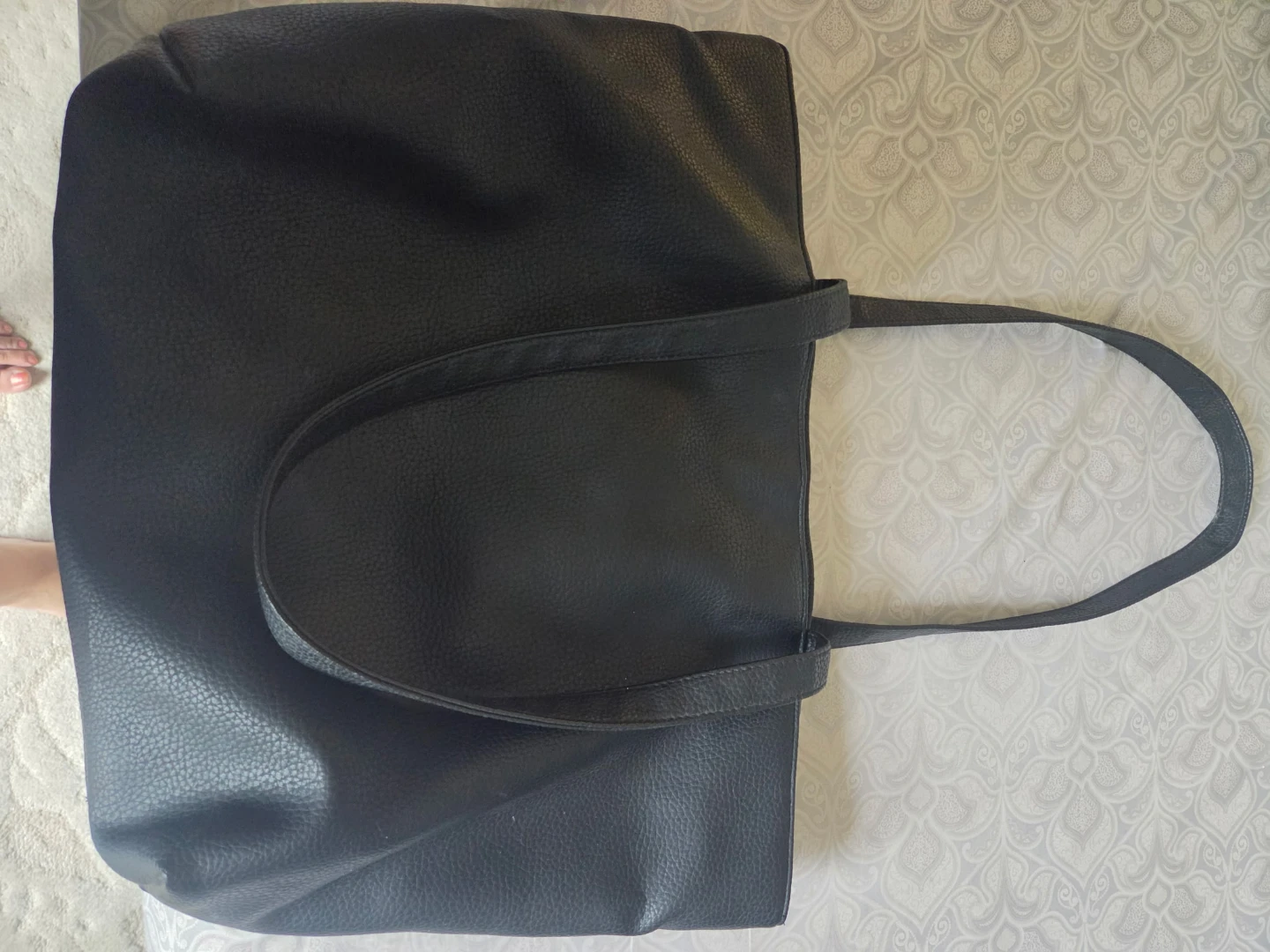 FairSet black faux Large leather tote bag - photo 2