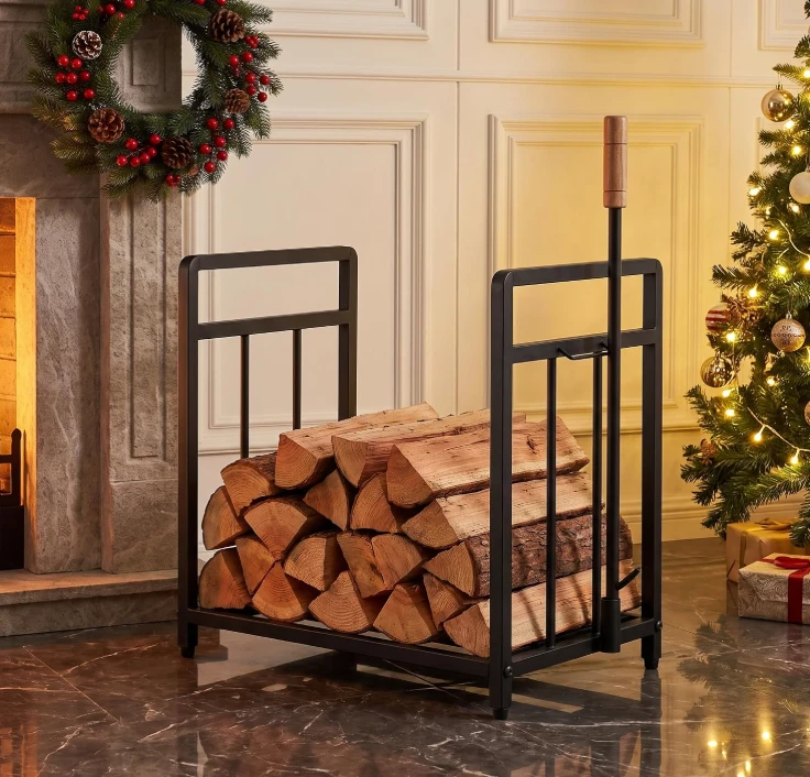 Heavy-Duty Steel Firewood Log Rack with Tools - photo 3