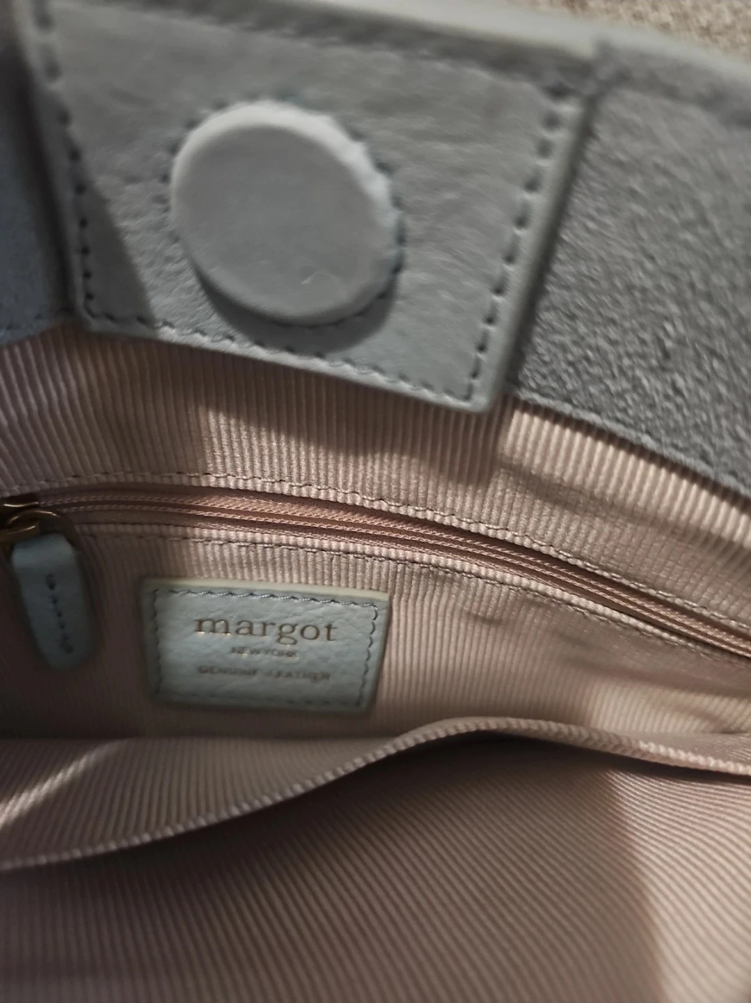 Margot New York Light Blue Suede Shoulder Bag - photo 5