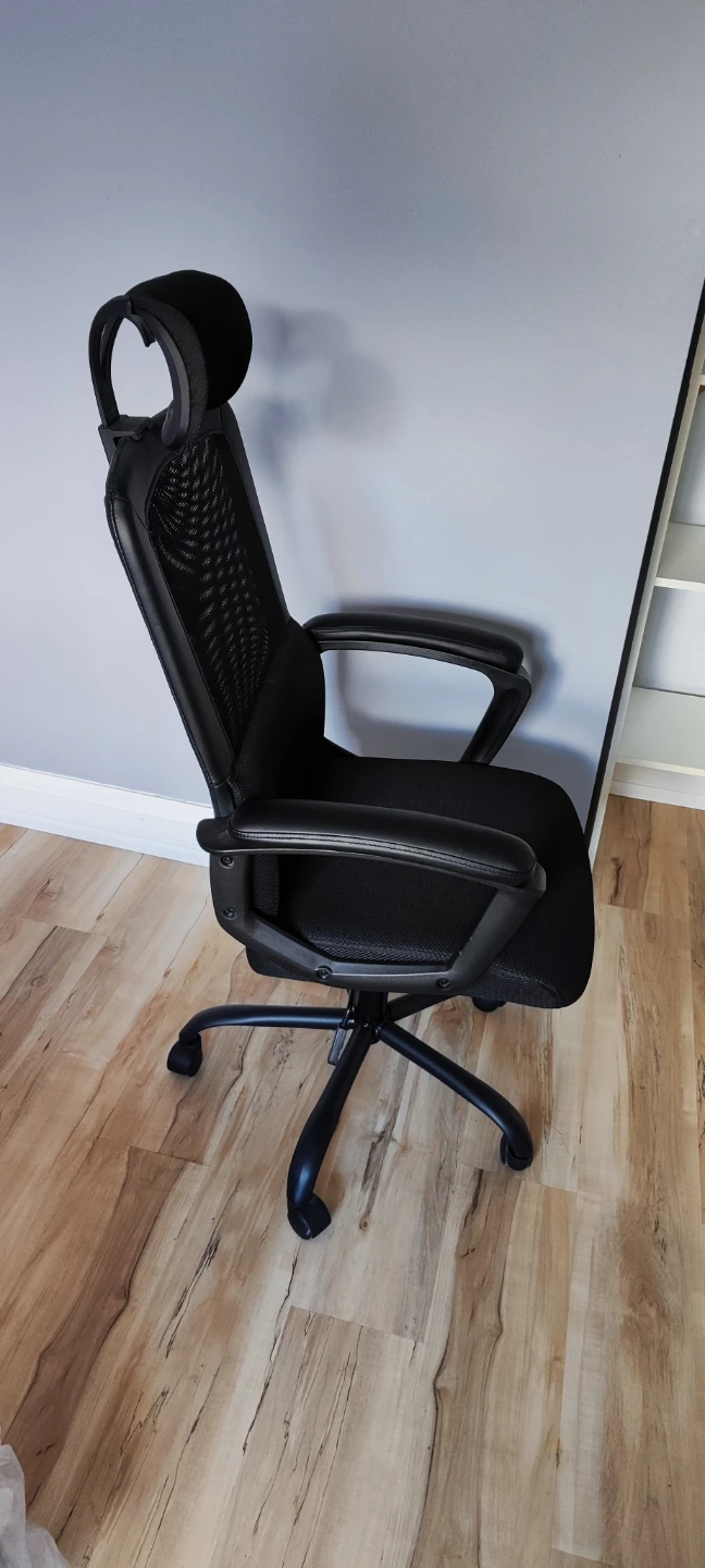 Black Ergonomic Office Chair with Headrest - photo 4