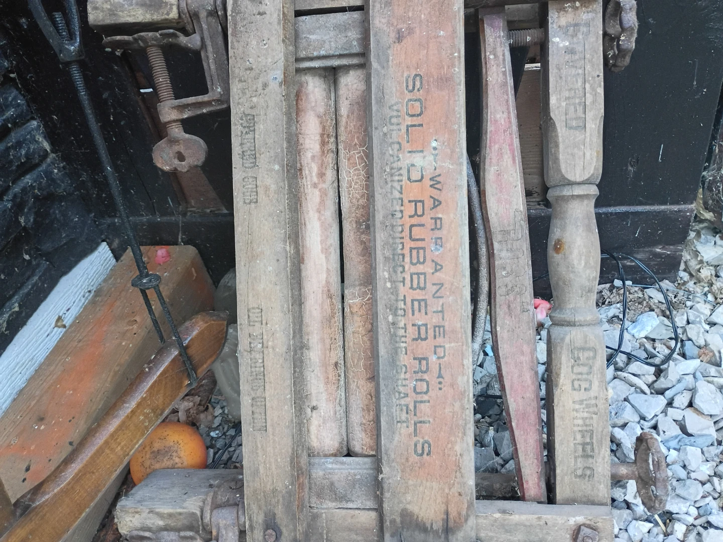 Antique "Warranted" Solid Rubber Rolls for Clothes Wringer