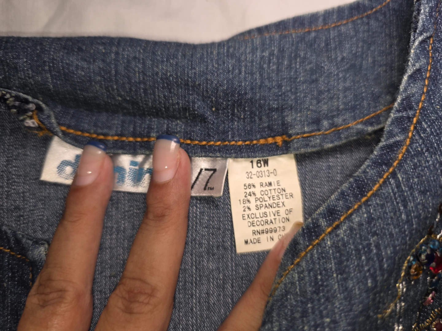 Denim jacket with rhinestones and embroidery size 16W - photo 5