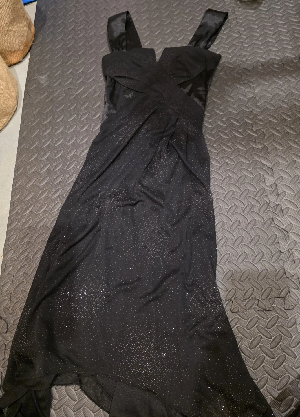 Black Glitter Evening Dress