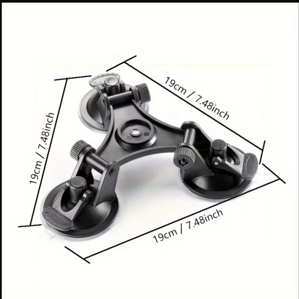 Triple Suction Cup car windshield insta360 phone GoPro Hero - photo 4