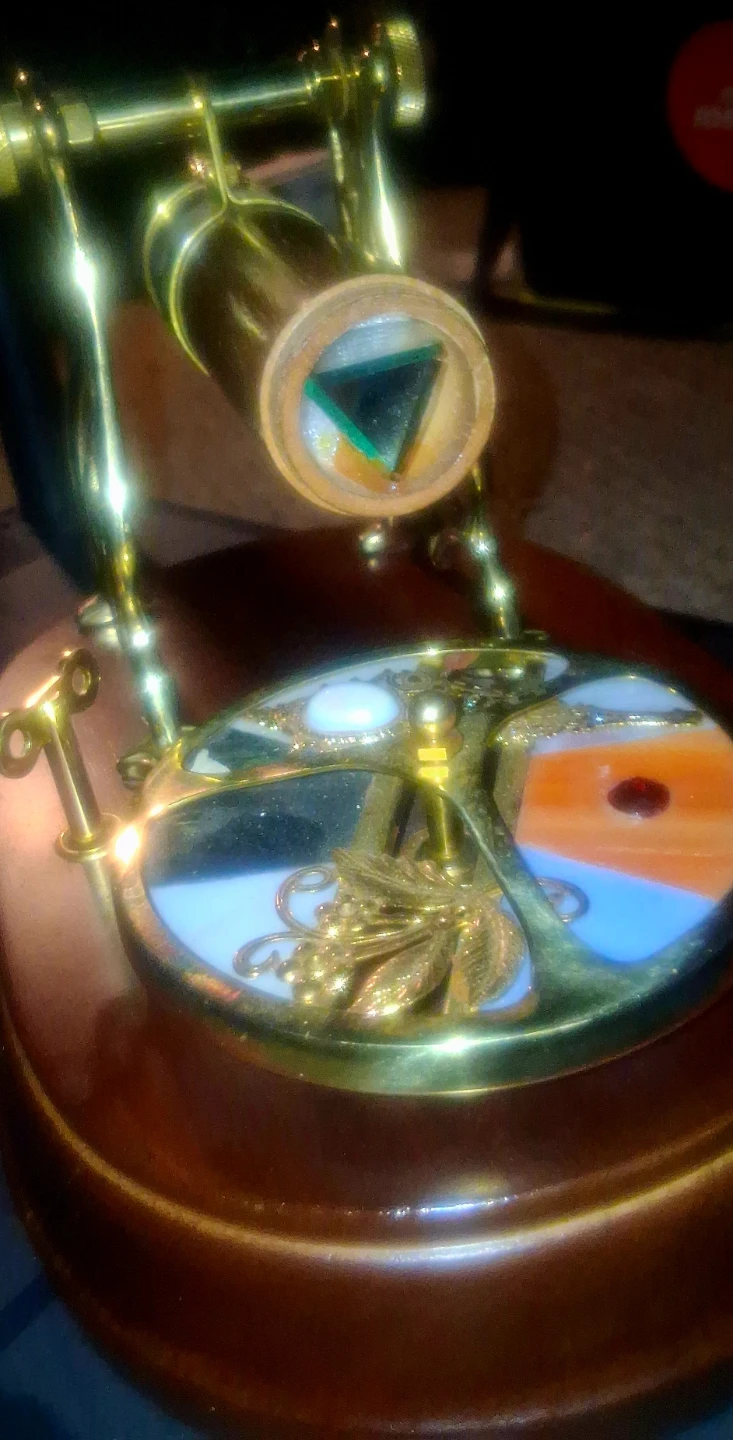 Decorative Kaleidoscope music Box with Stained Glass Base+Gems - photo 4