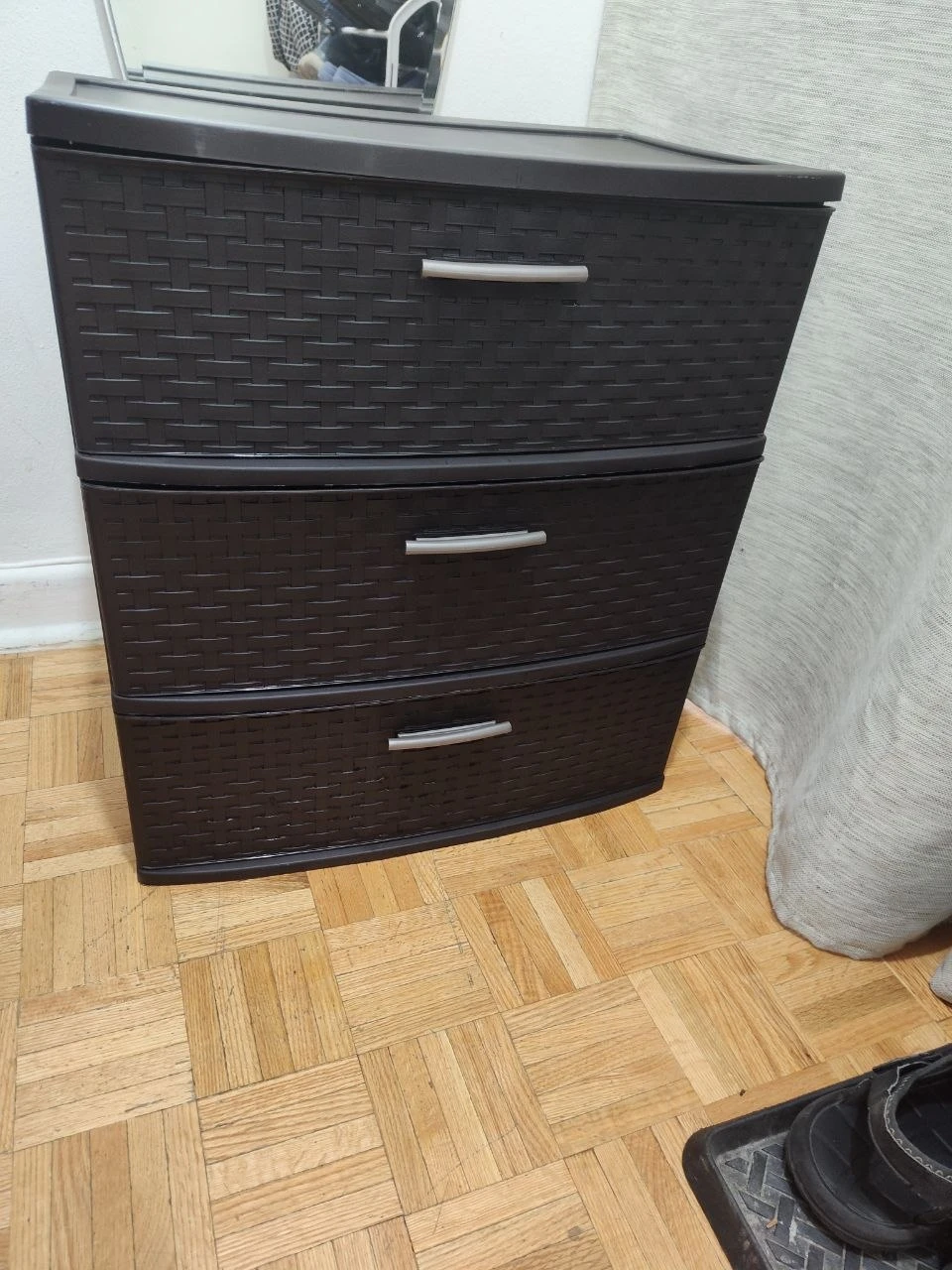 Sterilite Wide 3-Drawer Storage Tower, Woven Wicker Style - photo 3